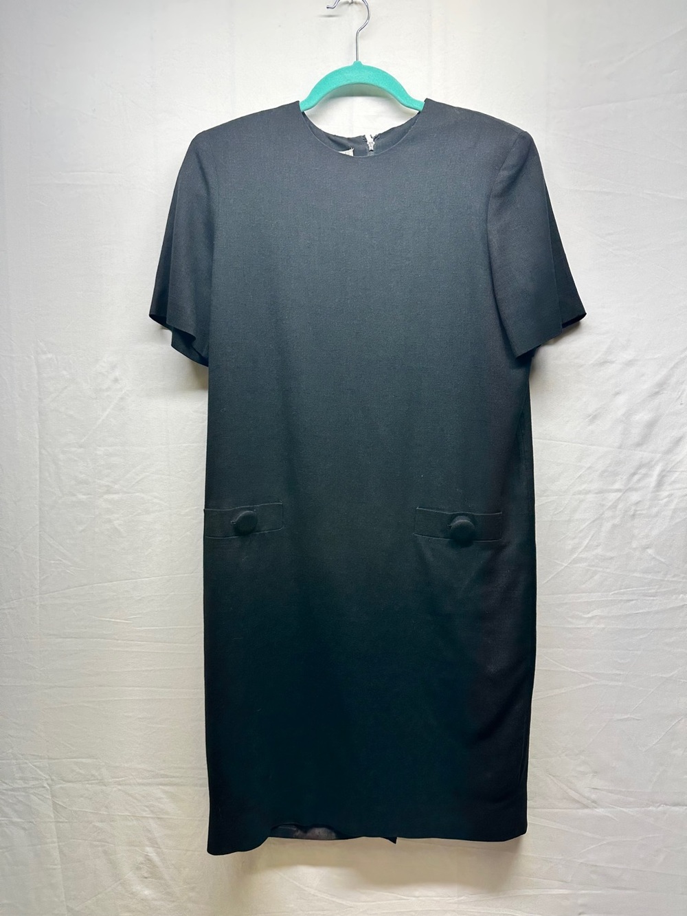 Classic Black Short-Sleeve Shift Dress